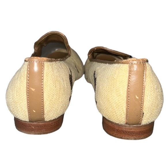 Storybook Knits Tan Embroidered Cats Cloth Loafers - 9.5 - Picture 9 of 13